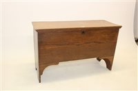 Lot 1285 - 18th century elm five-plank coffer with...