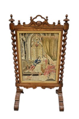 Lot 1435 - Good quality Victorian rosewood fire screen