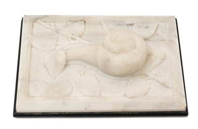 Lot 825 - Victorian carved marble and black slate desk paperweight