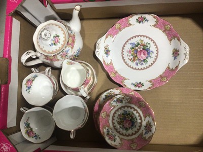Lot 5126 - Royal Albert Lady Carlyle pattern six place teaset.