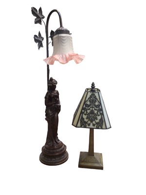 Lot 5135 - Bronzed resin figural table lamp and another (2).