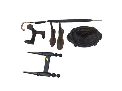 Lot 5116 - Group of boot scrapers, cobblers lasts and other similar items.