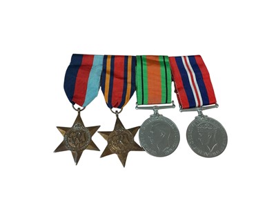 Lot 3 - Second World War medal group comprising 1939 - 1945 Star, Burma Star, Defence and War medals (mounted on bar).