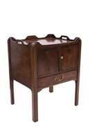 Lot 1292 - George III mahogany bedside cupboard,...