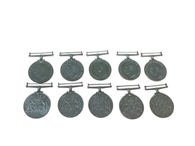 Lot 22 - Collection of ten Second World War Defence medals (with no ribbons), (10).