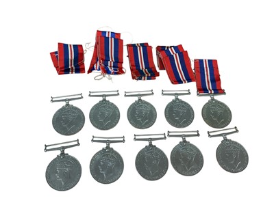 Lot 23 - Collection of ten Second World War War medals (with ribbons), (10).