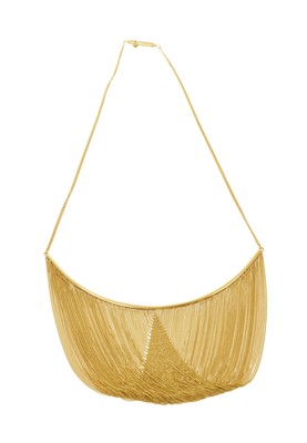 Lot 440 - 18ct yellow gold fringe necklace