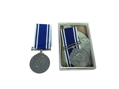 Lot 31 - George VI Police Long Service and Good Conduct medal named to Supt. James C. Eddey, with box of issue together with another unnamed, (2).