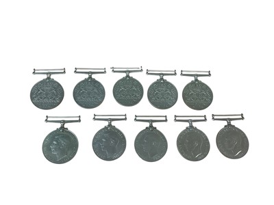 Lot 37 - Collection of ten Second World War Defence medals (with no ribbons), (10).