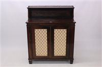 Lot 1298 - Regency rosewood chiffonier with brass...