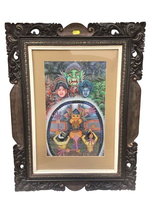 Lot 5263 - Two Balinese paintings and a pastel by Doris McIntyre (3)