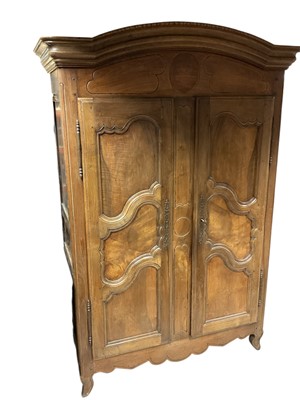 Lot 1390 - 18th century French fruitwood armoire