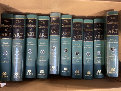 Lot 5128 - Grove Dictionary of Art, edited by Jane Turner, 34 volumes, many still in original shrink wrapping, together with other books