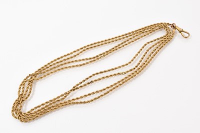Lot 462 - Victorian gold guard chain