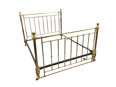 Lot 1369 - Extremely large Victorian brass bed