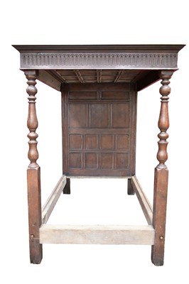 Lot 1366 - 17th century style oak four poster bed, probably early 20th century