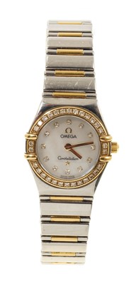 Lot 572 - Ladies' Omega Constellation bi-metal wristwatch