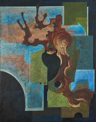Lot 1178 - Joseph Rabstein (1881-1969) oil on canvas, abstract, 112cm x 86cm, unframed