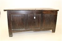 Lot 1310 - Substantial 17th / 18th century oak coffer,...