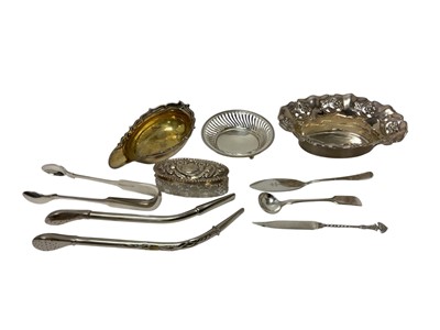 Lot 281 - Group of silver and silver plated items including Victorian pap boat etc
