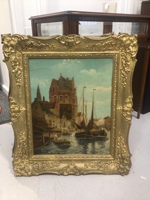 Lot 5264 - Pair of Dutch oils of canal scenes, signed A Dirks