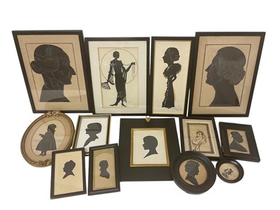 Lot 832 - Eric Gill (1882-1940), wood cut portrait of Xenia Noelle Lowinsky, another and various silhouettes