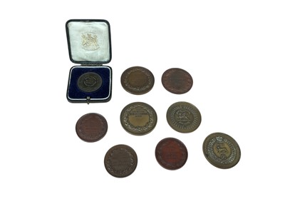 Lot 42 - Collection of nine various bronze military medallions to include three National Rifle Association medallions, (9)