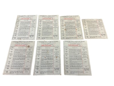Lot 43 - Collection of seven Second World War campaign medal slips, from the Admiralty, (7).