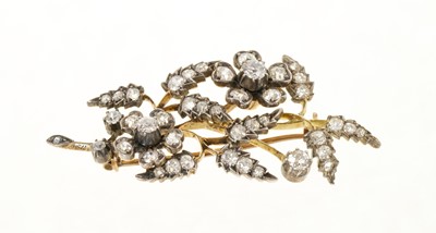 Lot 404 - Victorian diamond floral spray brooch