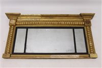 Lot 1322 - George IV giltwood triple plate overmantel...