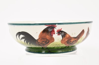 Lot 118 - Wemyss shallow bowl, painted with cockerels and hens