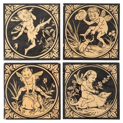 Lot 131 - Set of four Minton tiles