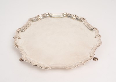 Lot 332 - Contemporary silver waiter of hexagonal form