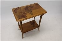 Lot 1328 - French Art Nouveau two tier marquetry side...