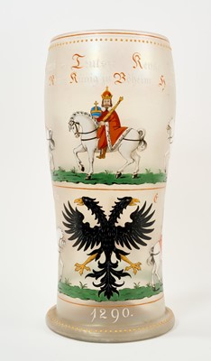 Lot 167 - Large enamelled glass vase, dated 1290