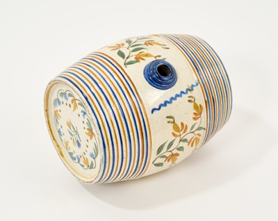 Lot 158 - Pearlware spirit barrel, of Pratt type, circa 1800