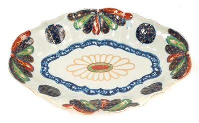 Lot 125 - Worcester Fan pattern lozenge shaped dish, circa 1770