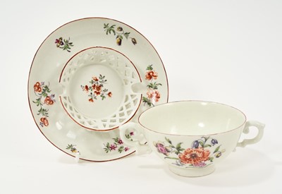 Lot 160 - Derby trembleuse two handled cup and saucer, circa 1758