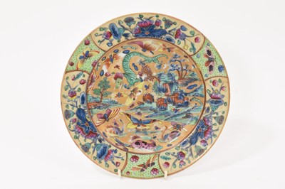 Lot 113 - Chinese Export plate, London decorated by the Unsworth family, the porcelain circa 1780, the decoration circa 1820
