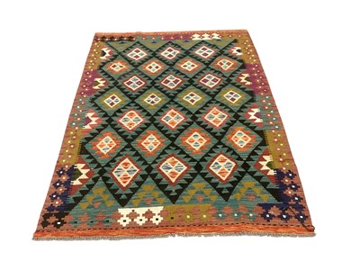 Lot 5363 - Kilim rug with geometric design, 195cm x 135cm