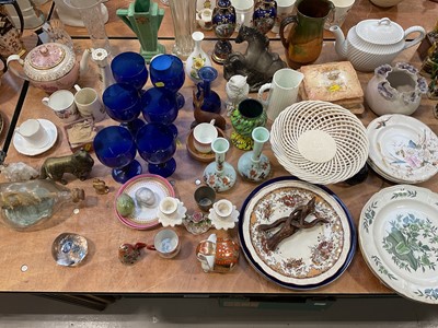 Lot 5175 - Group of antique and later ceramics, glass and decorative items, including a ship in a bottle