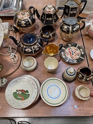 Lot 5176 - Group of Gaudy Welsh tea wares and Devon motto ware