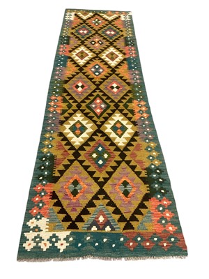 Lot 5365 - Kilim runner with geometric design, 298cm x 84cm
