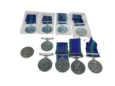 Lot 56 - Collection of ten various replica / copy George VI and Elizabeth II General Service medals, (10). N.B. one missing the suspension bar.