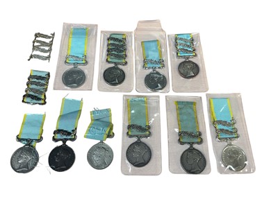 Lot 57 - Collection of ten various replica / copy Victorian Crimea medals and two sets of replica clasps (12).