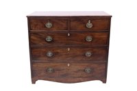 Lot 1344 - Regency mahogany crossbanded chest with two...