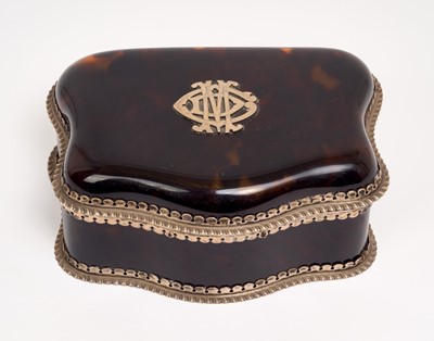 Lot 314 - Late Victorian silver mounted tortoiseshell jewel casket