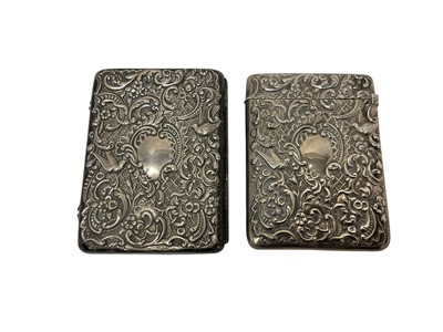 Lot 318 - Two late Victorian silver card cases by William Comyns