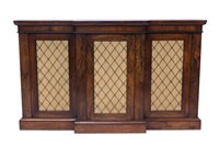 Lot 1352 - Regency rosewood breakfront credenza...