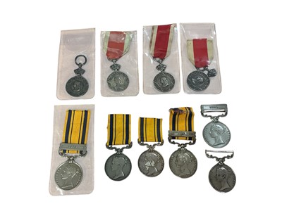 Lot 82 - Collection of six replica / copy Victorian South Africa medals, together with four replica / copy Abyssinian War medals, (10). N.B. One medal with broken suspension loop.